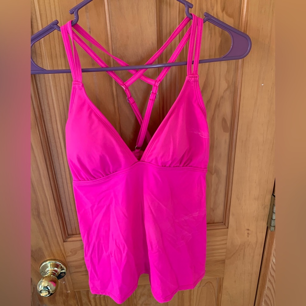 Athleta hot pink tankini top Size M